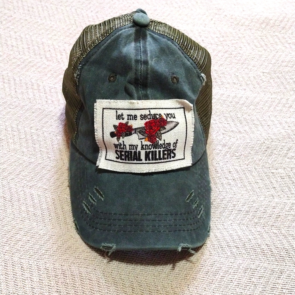 Green patch ponytail baseball hat